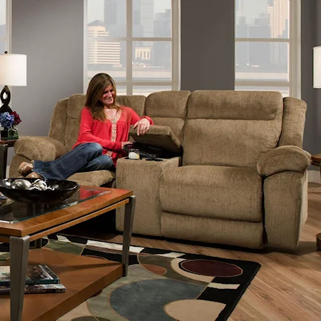 Power Reclining Loveseat with Console and Cup-Holders